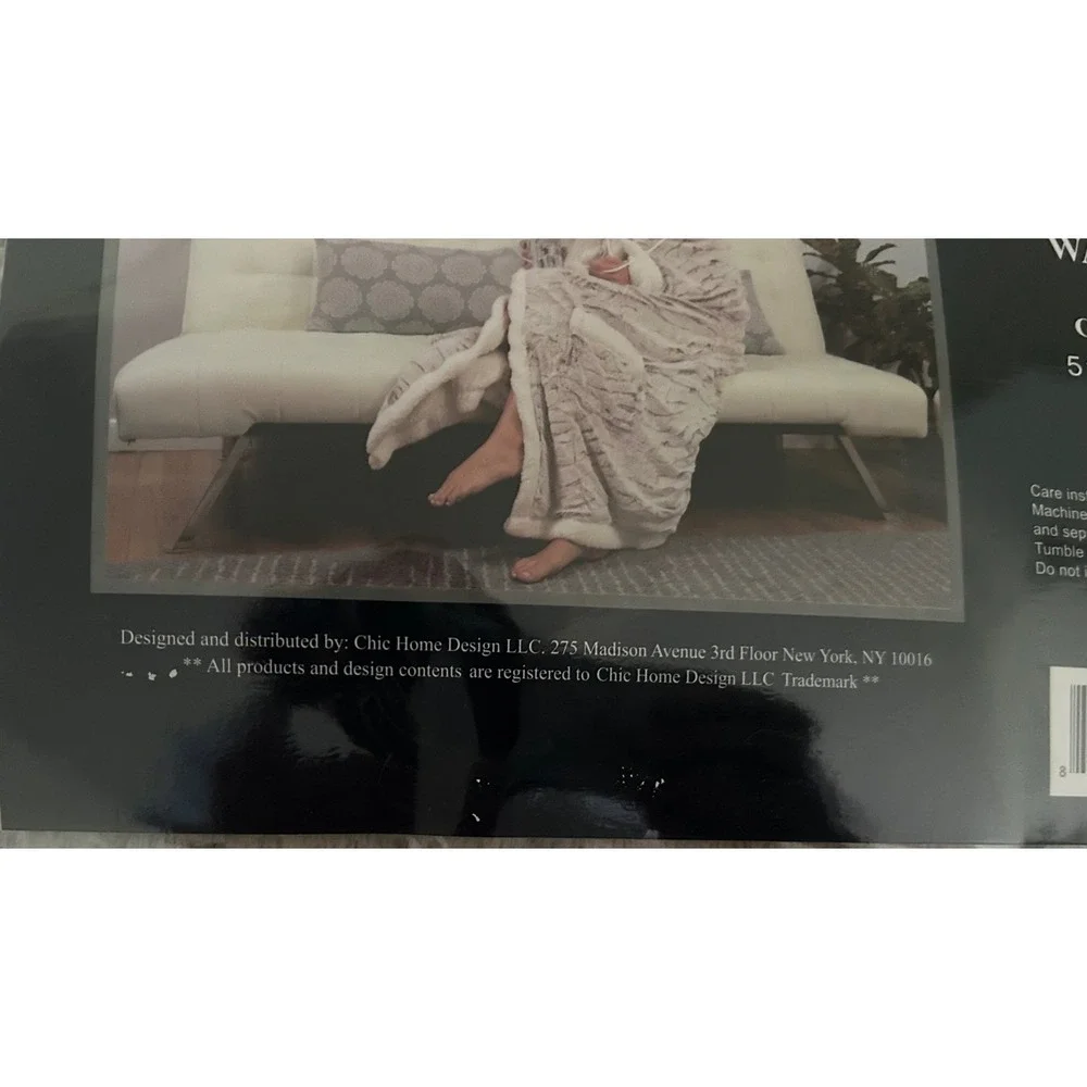 Chic Home Design Wavy Super Soft Hooded Wrap Sherpa Lining Grey HS3297 51x71